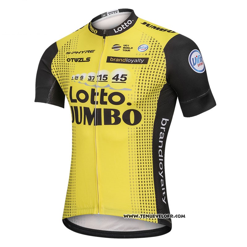 2018 Maillot Ciclismo Lotto NL Jumbo Jaune Manches Courtes et Cuissard